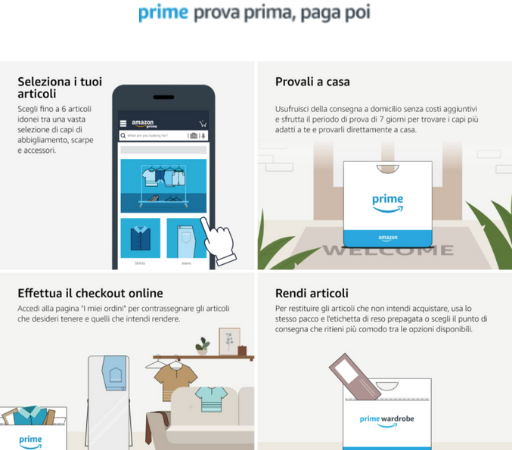 Amazon “Prova prima, paga poi”: 7 giorni di tempo per provare i vestiti