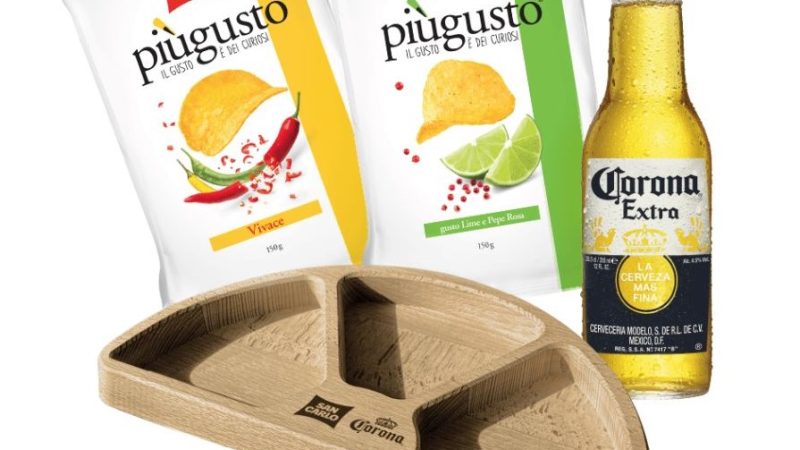 In regalo il tagliere aperitivo San Carlo PiùGusto e Corona