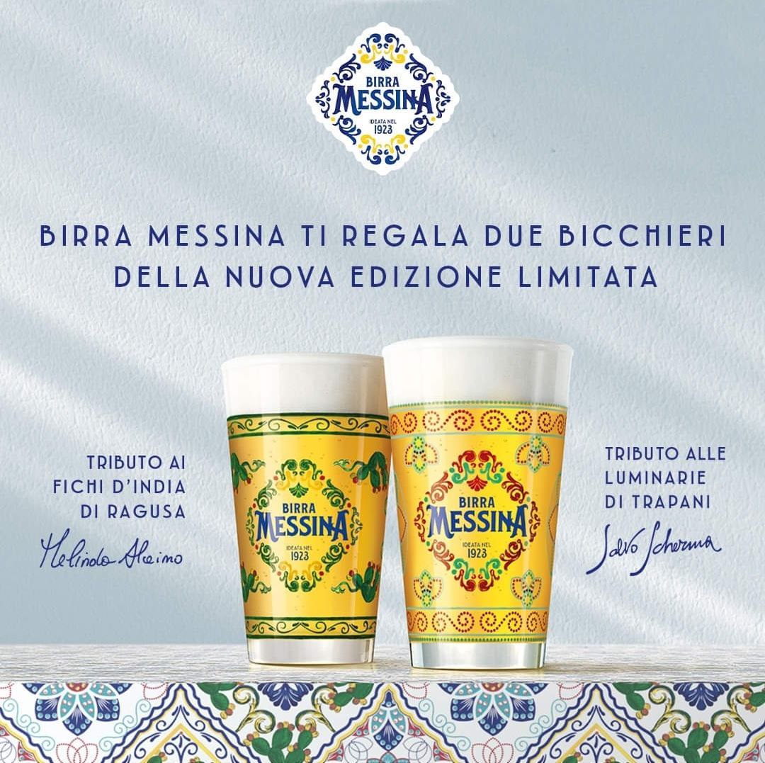 2 bicchieri omaggio firmati Birra Messina