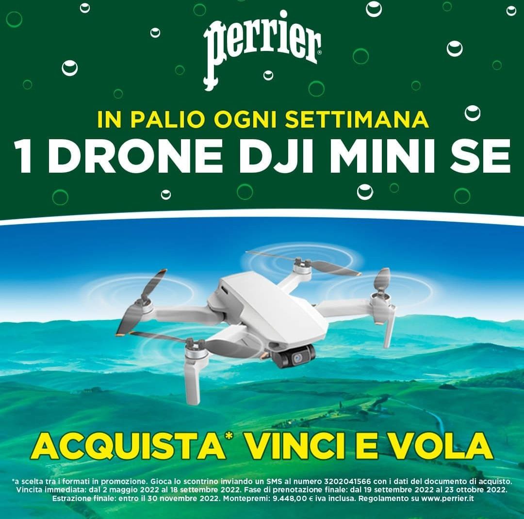 Prova a vincere  un drone Dji Mini SE con Perrier