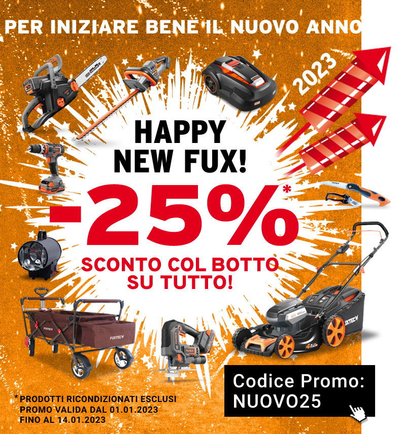 Per un felice anno nuovo SCONTO 25% su FUXTEC